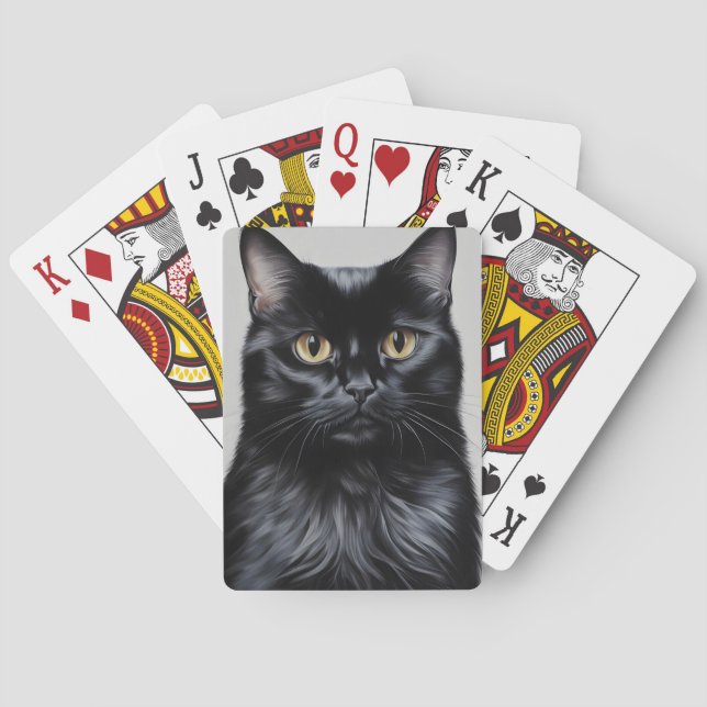 Schwarze Katze Spielkarten (Rückseite)