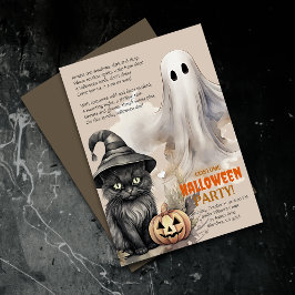 Schwarze Katze | Spooky Ghost Halloween Gedicht Ei Ankündigung