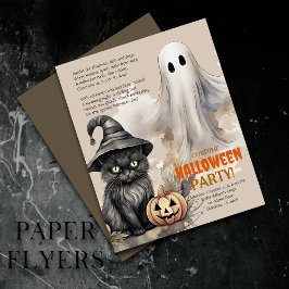 Schwarze Katze | Spooky Ghost Halloween Gedicht Ei Flyer