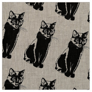 Schwarze Katze Stoff
