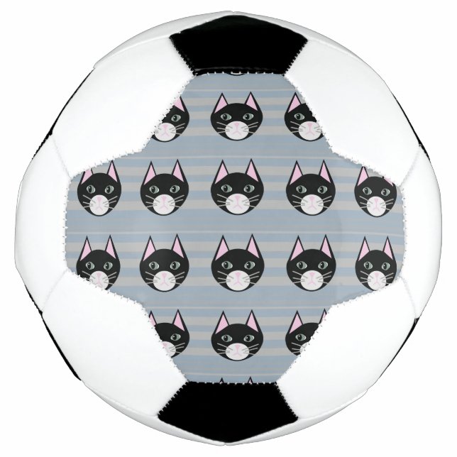 Schwarze Katze, Streifen Fußball (Vorderseite)