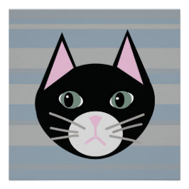 Schwarze Katze, Streifen Poster