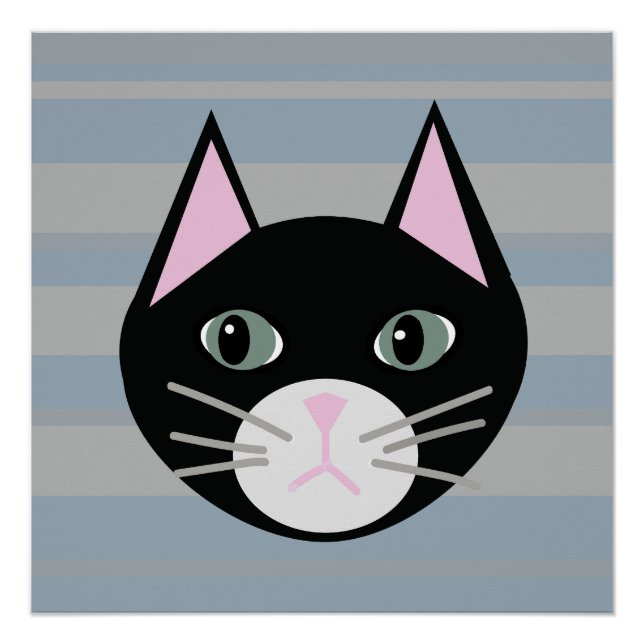 Schwarze Katze, Streifen Poster (Vorderseite)