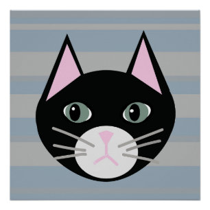 Schwarze Katze, Streifen Poster
