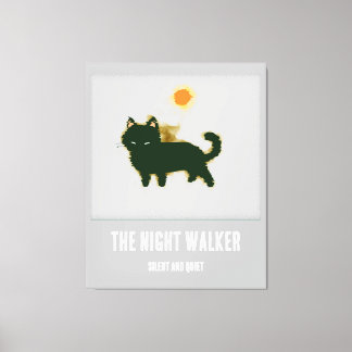 Schwarze Katze Stretched Canvas Print Leinwanddruck