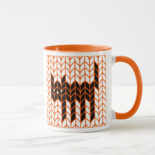SCHWARZE KATZE STRICKEN Orange Kombi-Tasse Tasse