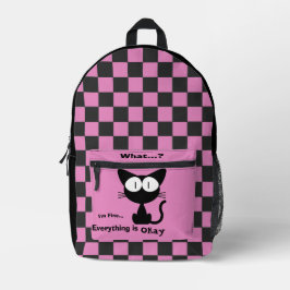 Schwarze Katze, Süße Katze, Katzenmuster, Modern G Bedruckter Rucksack