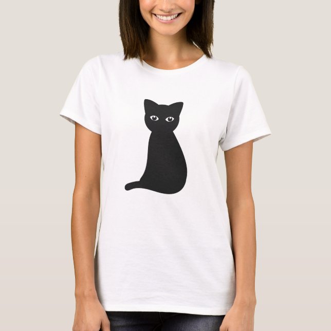 Schwarze Katze T-Shirt (Vorderseite)