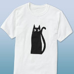 Schwarze Katze T-Shirt<br><div class="desc">Eine lustige und glückliche schwarze Katze,  perfekt für Tierliebhaber. Originelle Kunst von Nic Squirrell.</div>