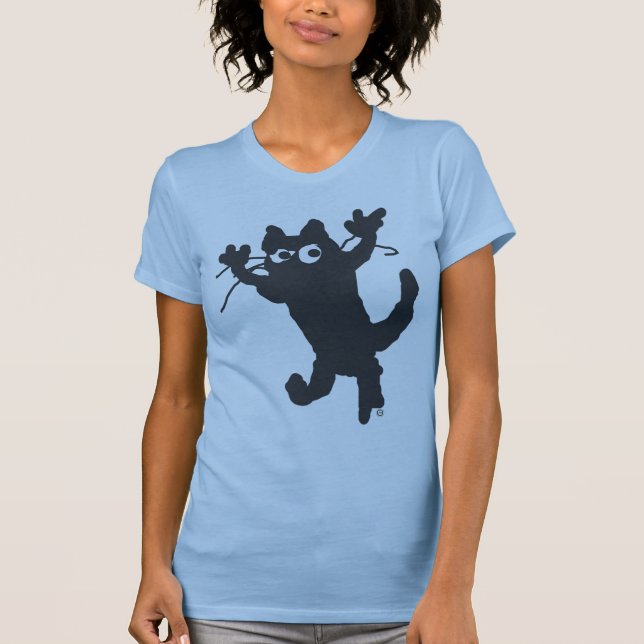 schwarze Katze T-Shirt (Vorderseite)