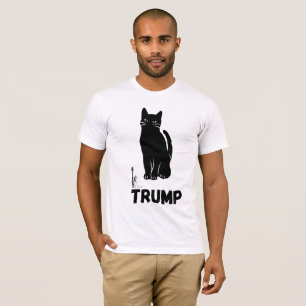 Schwarze Katze T-Shirt Trump
