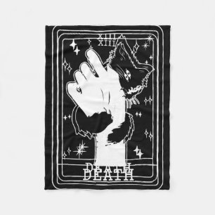 Schwarze Katze Tarot Tod Halloween Hexenkatze Lieb Fleecedecke