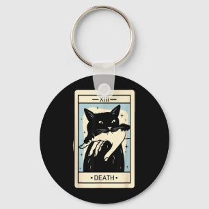 Schwarze Katze Tarot Tod Halloween Hexenkatze Lieb Schlüsselanhänger