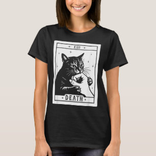 Schwarze Katze Tarot Tod Halloween Kätzchen Katzen T-Shirt