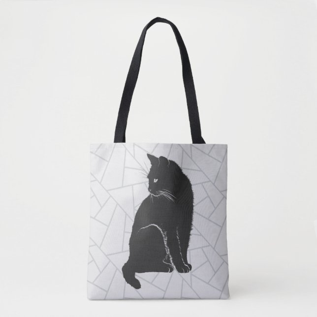 Schwarze Katze Tasche (Vorderseite)