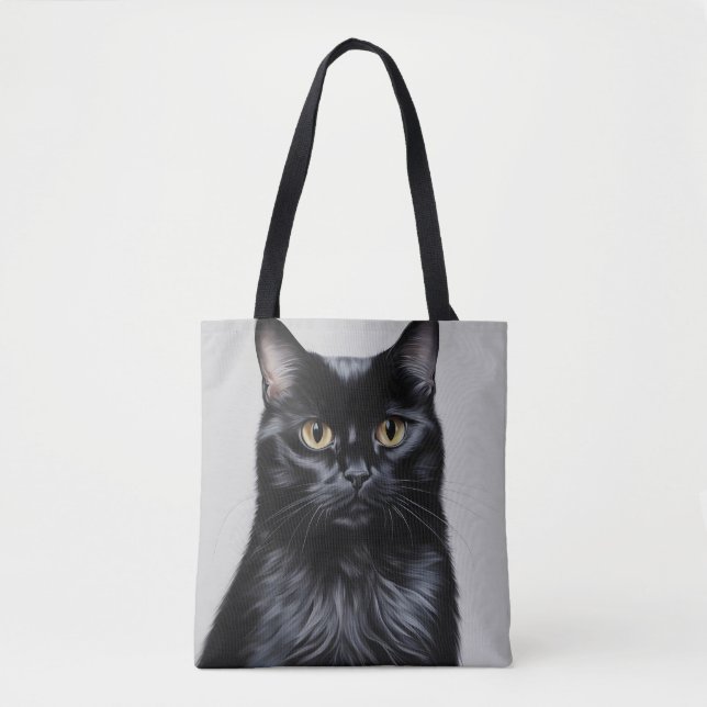 Schwarze Katze Tasche (Vorderseite)