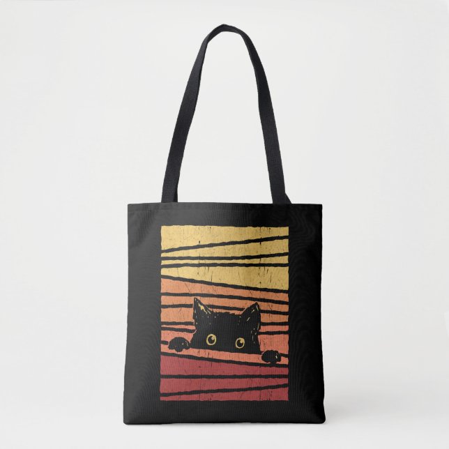 Schwarze Katze Tasche (Vorderseite)