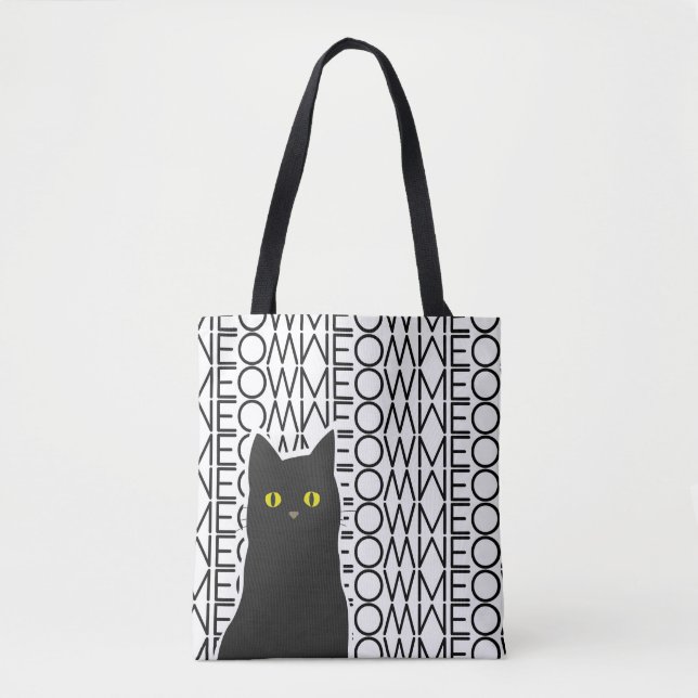 Schwarze Katze Tasche (Vorderseite)
