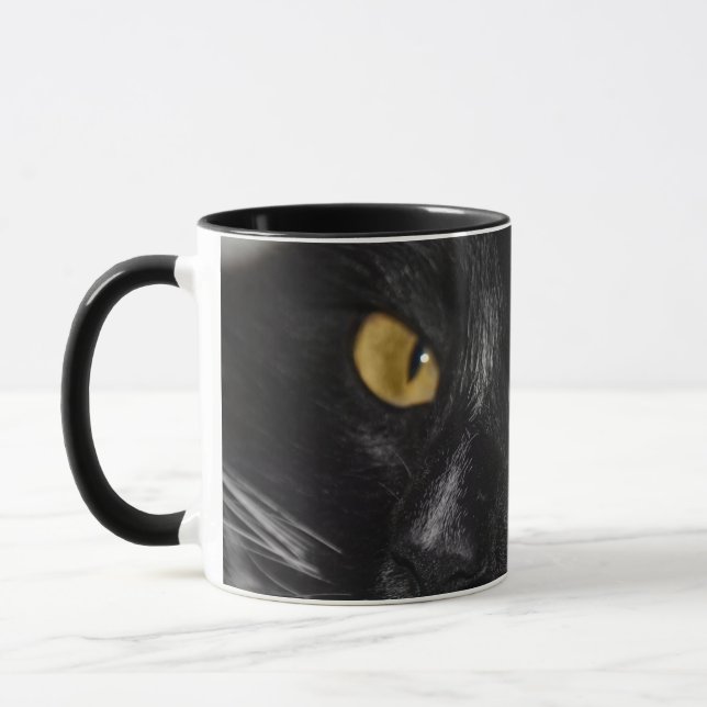 Schwarze Katze Tasse (Links)