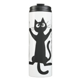 Schwarze Katze Thermosbecher