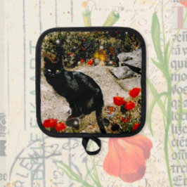 Schwarze Katze Topflappen