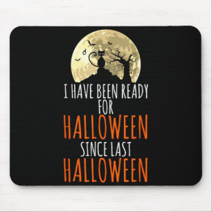 Schwarze Katze toter Baum bereit für Halloween Mousepad