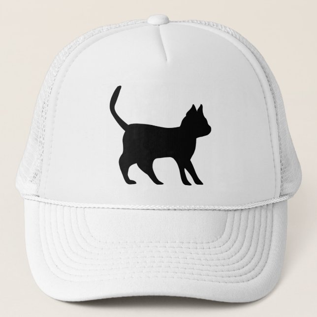 Schwarze Katze Truckerkappe (Vorderseite)
