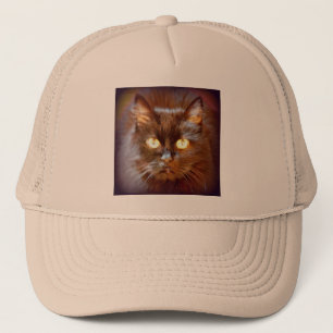 schwarze Katze Truckerkappe