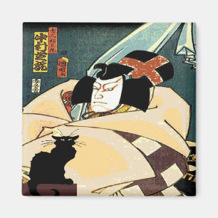 Schwarze Katze und Japaner Magnet