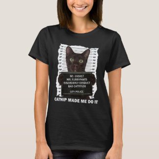 Schwarze Katze und Katzenminze Lustig für Katzenpa T-Shirt