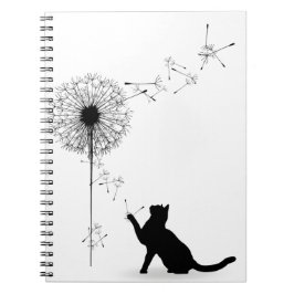 Schwarze Katze und Kronen Notizblock