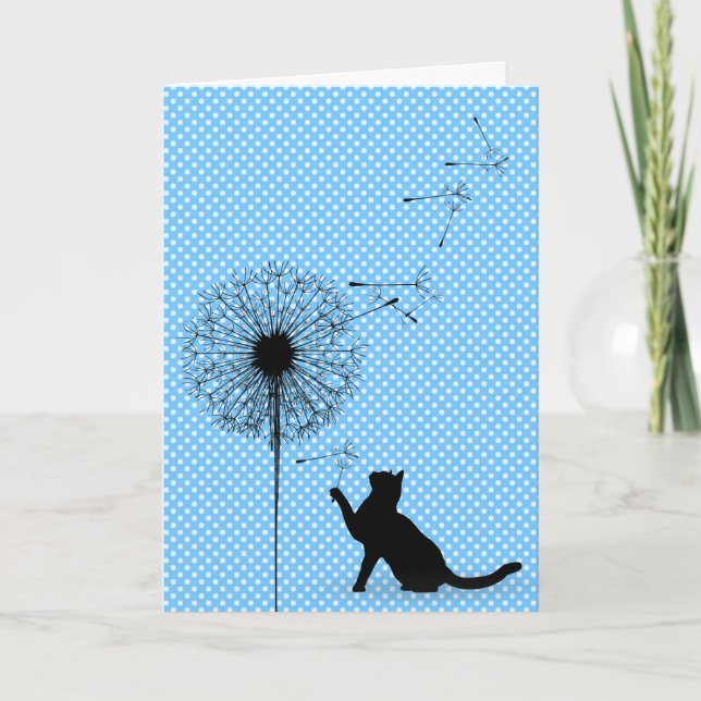 Schwarze Katze und Kronleuchter Geburtstag Karte (Vorderseite)