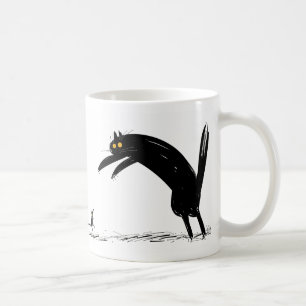 Schwarze Katze und Maus im Tanz Kaffeetasse