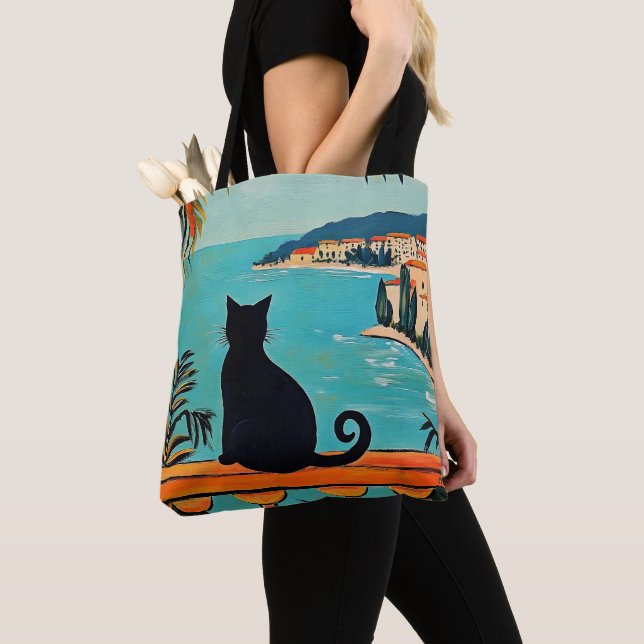 Schwarze Katze und Meer Tasche (Von Nahem)