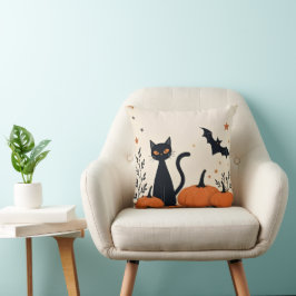 SCHWARZE KATZE UND PUMPKINE KISSEN