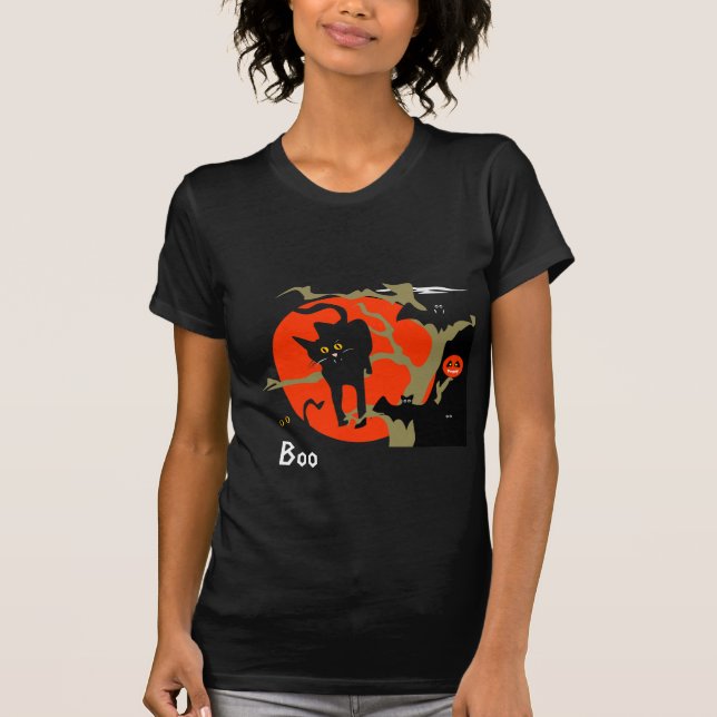 Schwarze Katze und Schläger Halloween-Shirt! T-Shirt (Vorderseite)