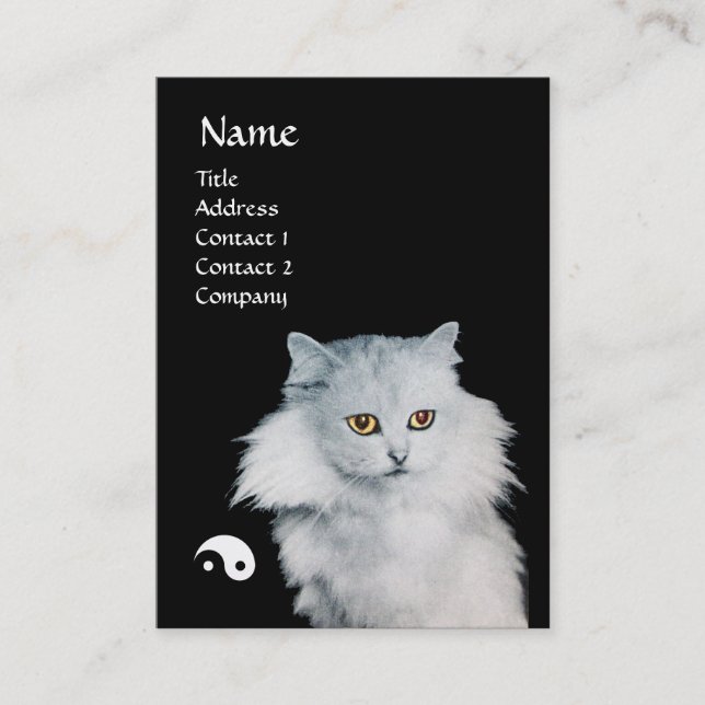 SCHWARZE KATZE UND WEISSE KATZE JIN YANG VISITENKARTE (Vorderseite)