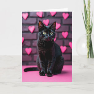Schwarze Katze Valentinstag Liebeskarte Karte