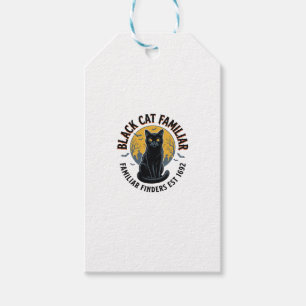 Schwarze Katze Vertrauter Vintage-Halloween-Rettun Geschenkanhänger