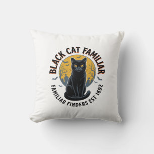 Schwarze Katze Vertrauter Vintage-Halloween-Rettun Kissen