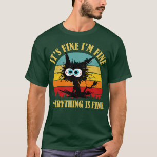Schwarze Katze Vintag, die feine im feinen alles i T-Shirt
