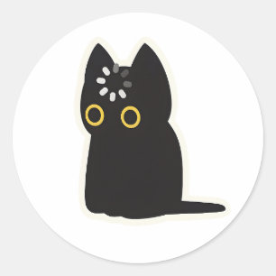 Schwarze Katze Void Loading Cute Lustig Funny Tier Runder Aufkleber