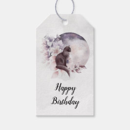 Schwarze Katze von einem magischen Vollmond zum Ge Geschenkanhänger