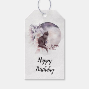 Schwarze Katze von einem magischen Vollmond zum Ge Geschenkanhänger