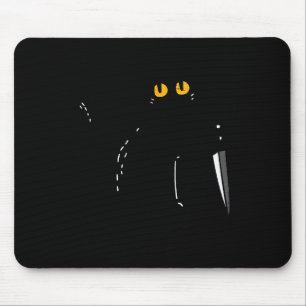 Schwarze Katze Was Messer Lustiger Mörderischer Ha Mousepad