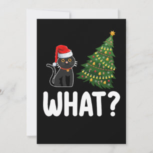Schwarze Katze Was Weihnachtsbaum rauschen Funny Einladung