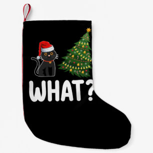 Schwarze Katze Was Weihnachtsbaum rauschen Funny Kleiner Weihnachtsstrumpf