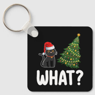 Schwarze Katze Was Weihnachtsbaum rauschen Funny Schlüsselanhänger