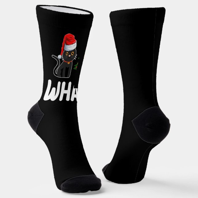 Schwarze Katze Was Weihnachtsbaum rauschen Funny Socken (Gewinkelt)