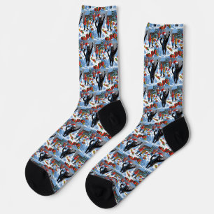 Schwarze Katze Weihnachten Festliche Schneelandsch Socken